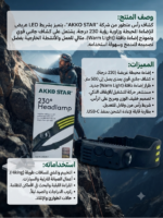⁦كشاف رأس احترافي 230 درجة (230° Headlamp) من AKKO STAR⁩ - الصورة ⁦2⁩